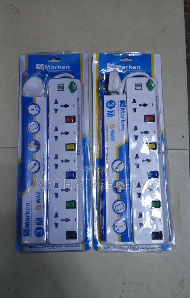 2pcs 5 Way 3 Metres Wire 2usb Power Extension Cable - main view