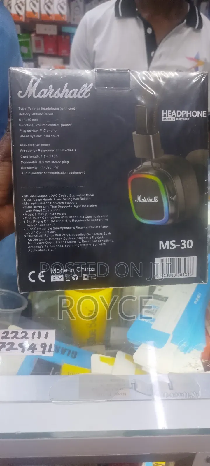 Marshal Wireless Bluetooth Headset