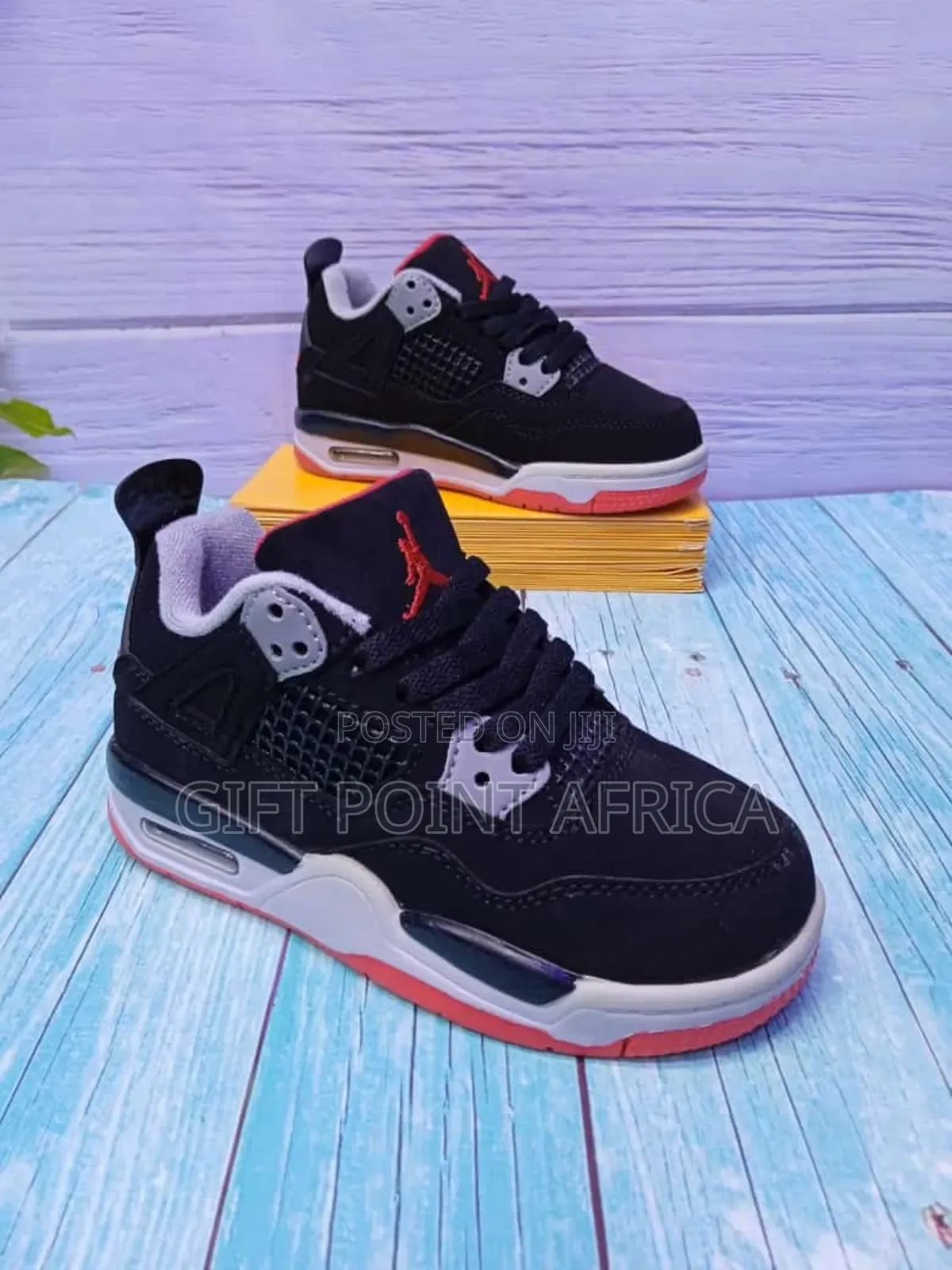 Jordan 4 Black CAT Sneakers for Kids