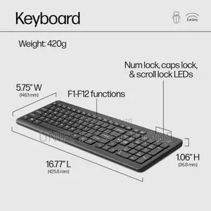 HP 330 Chiclet-Style Combination Wireless Mouse and Keyboard