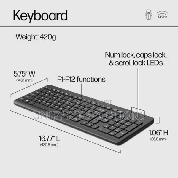 HP 330 Chiclet-Style Combination Wireless Mouse and Keyboard