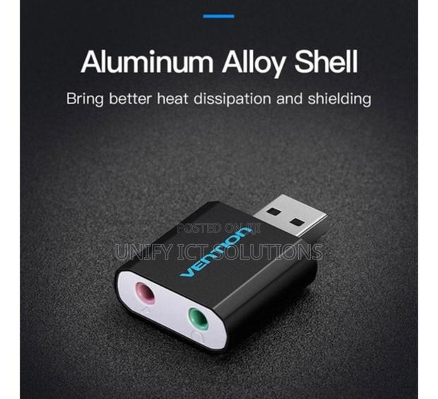 Vention USB External Sound Card Black Metal Type - thumbnail 2