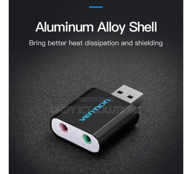 Vention USB External Sound Card Black Metal Type