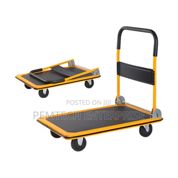 Foldable Flatbed Steel Platform Trolley 300kg Load - main view