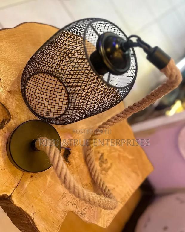 Vintage Black Metal Grid Adjustable Rope Pendant Light Tf8ky
