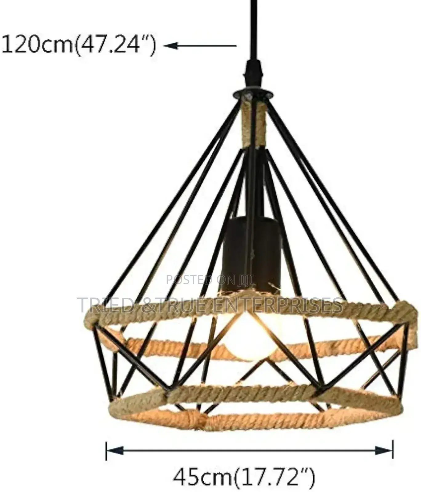 Quality Hemp Rope Pendant Light With Iron Frame Kw8tfd