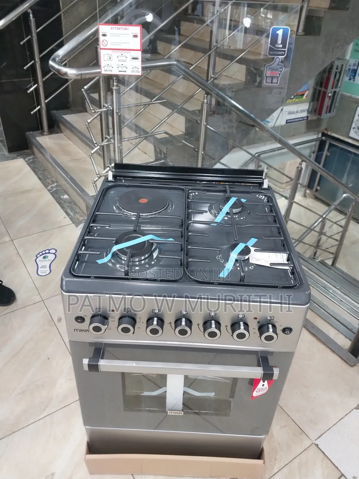 Mika Cooker, 3gas +1electric Plate 58×58 Electric Oven