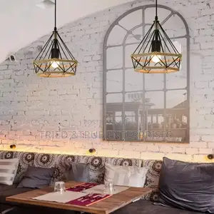Vintage Hemp Rope Pendant Light With Iron Frame Jf5ew