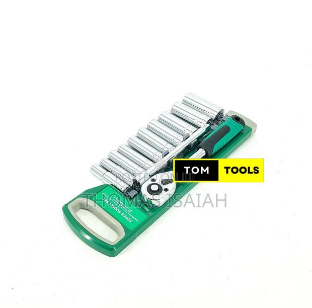 12pcs 3⁄8 Inch Ratchet Deep Socket Box Spanner Set - thumbnail 3