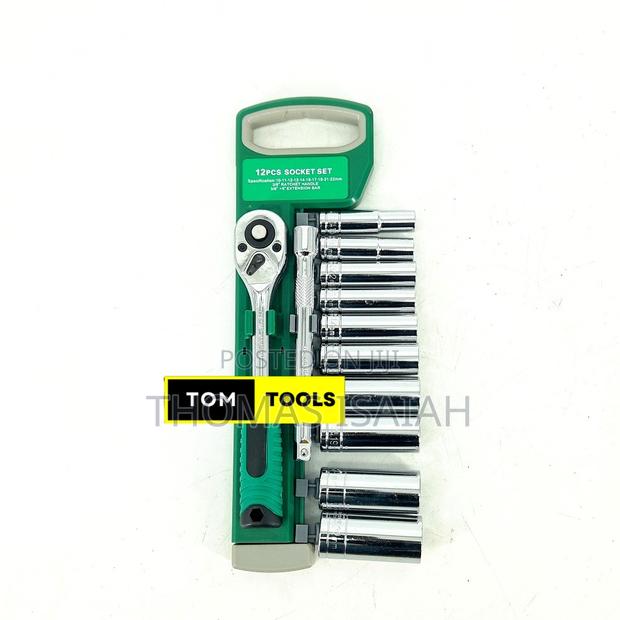 12pcs 3⁄8 Inch Ratchet Deep Socket Box Spanner Set - thumbnail 4