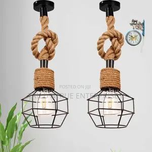 Elegant Craft Theme Metal Rope Hanging Pendant Light We7k