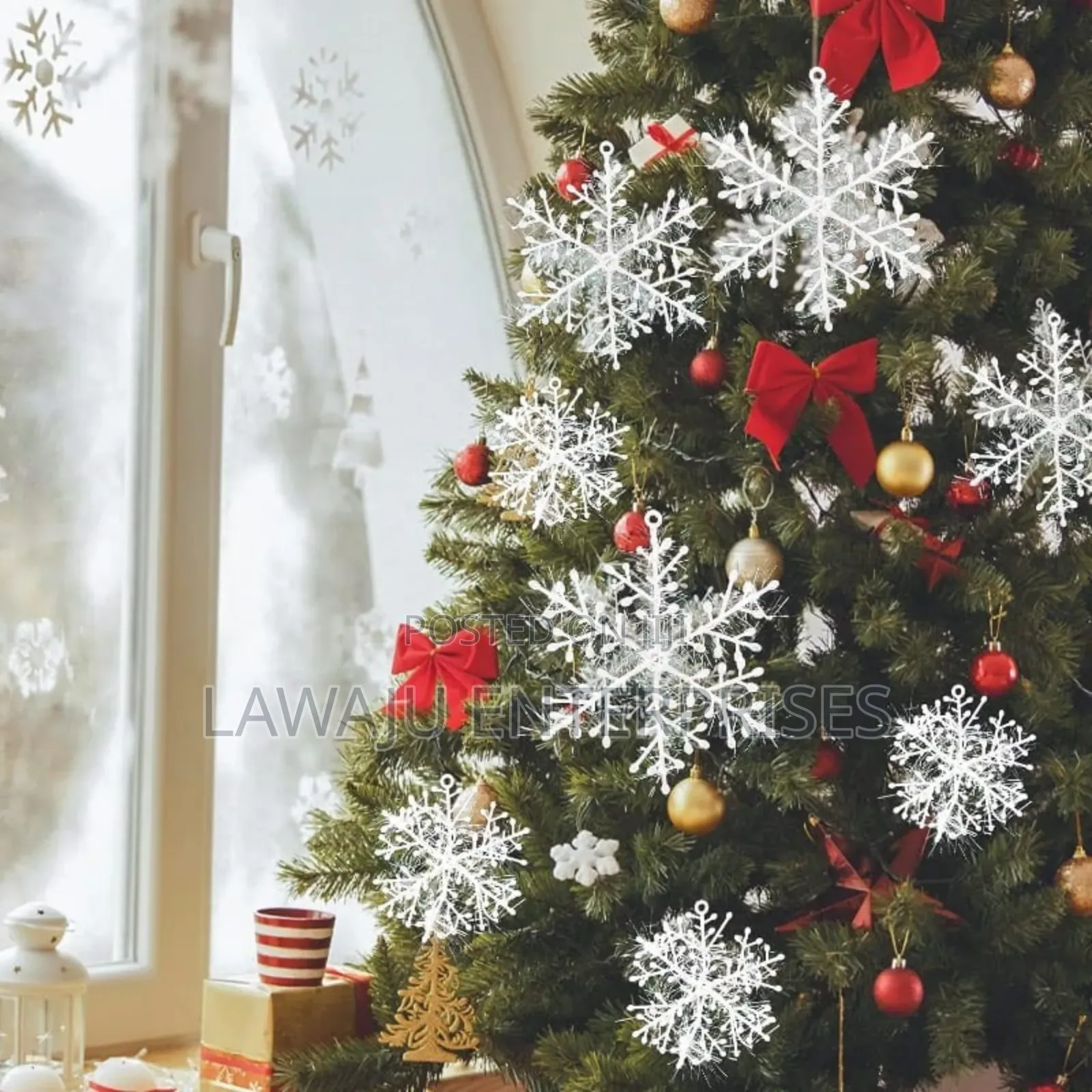 6pcs Snow Flakes Christmas Tree Decor