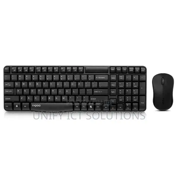 Rapoo Wireless Optical Mouse Keyboard, Black - X1810