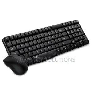 Rapoo Wireless Optical Mouse Keyboard, Black - X1810