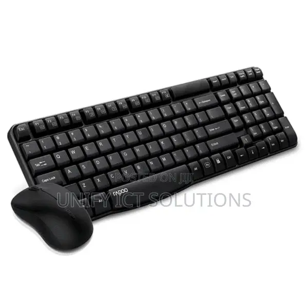 Rapoo Wireless Optical Mouse Keyboard, Black - X1810