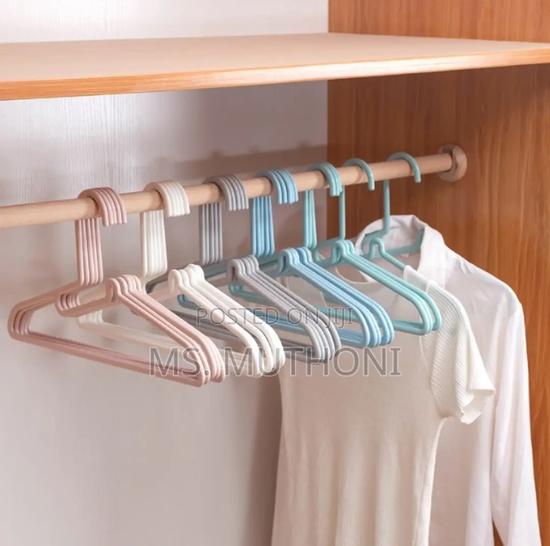 A Set of 10 Strong Solid Plastic Hangers