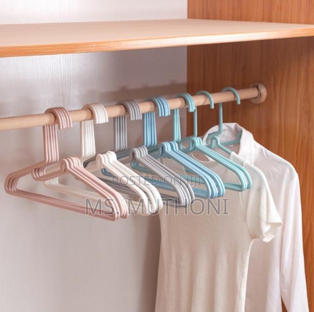 A Set of 10 Strong Solid Plastic Hangers