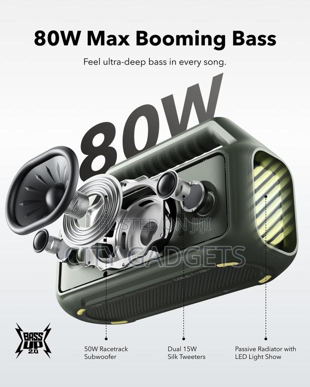Soundcore Boom 2 by Anker, Outdoor Speaker, 80W, Subwoofer