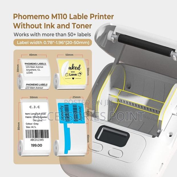 Phomemo M110 Barcode/Sticker/Label Printer-bluetooth~Inkless - thumbnail 4