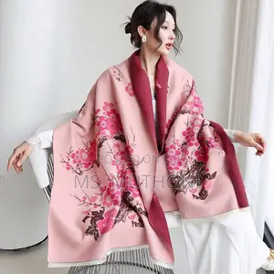 Class Pink Quality Material Cashmere Scarfs