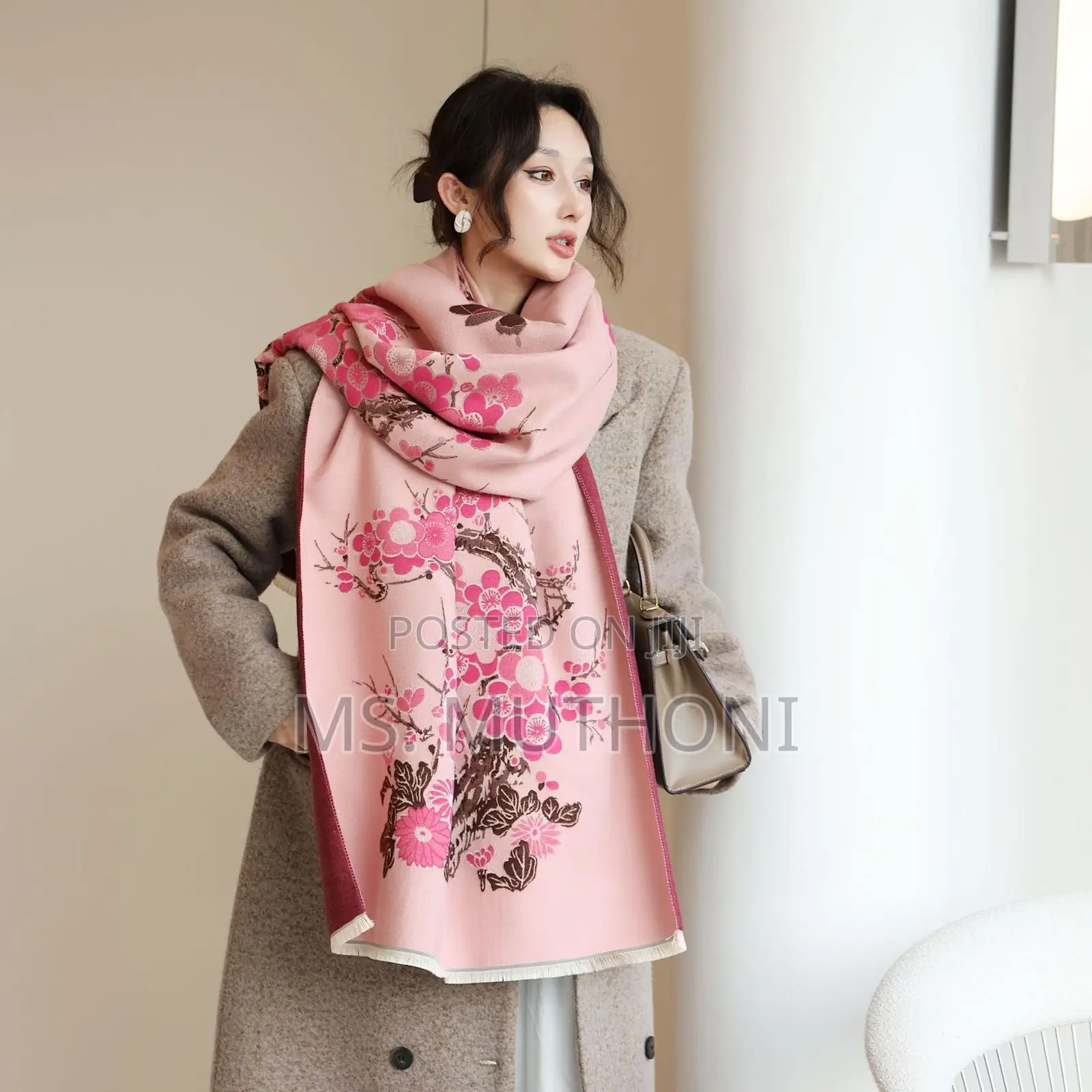 Class Pink Quality Material Cashmere Scarfs