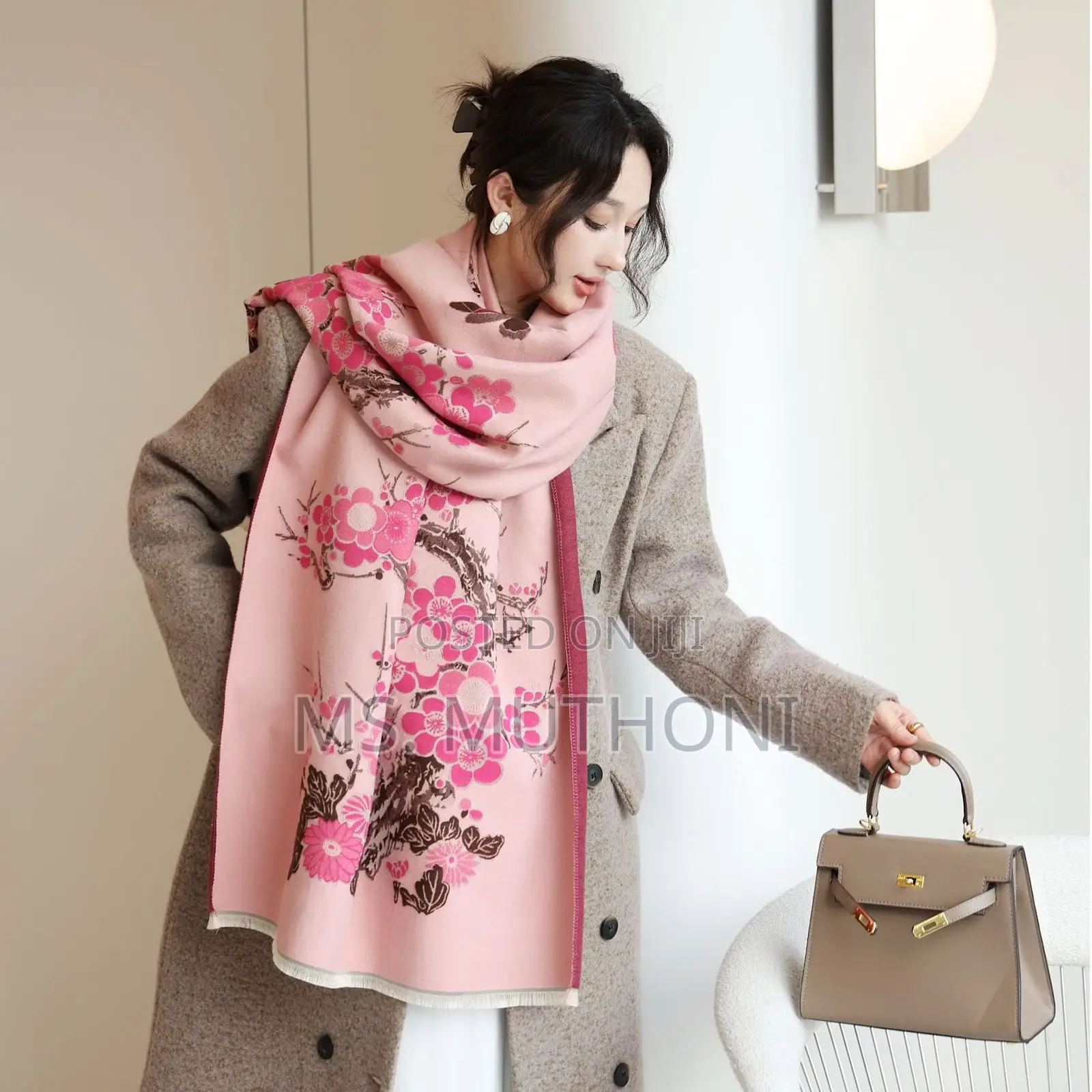 Class Pink Quality Material Cashmere Scarfs