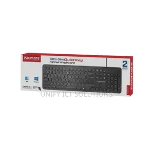 Promate Wired Ultra-Slim Ergonomic Keyboard