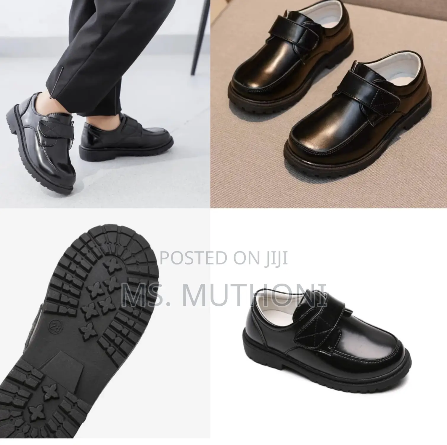 Boys High Quality Leather Back to School Shoes