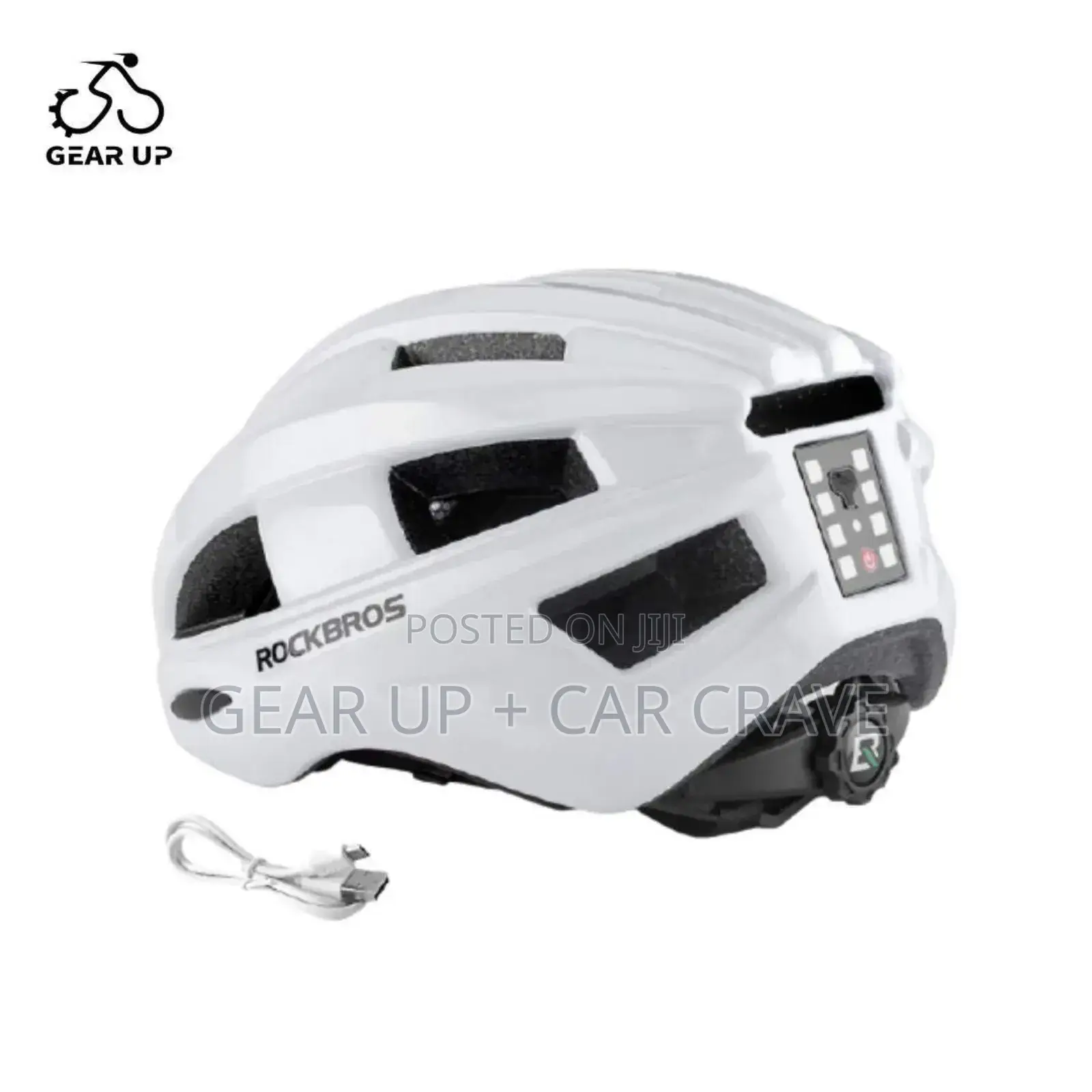 White, Black Rockbros Smart Bike Helmet