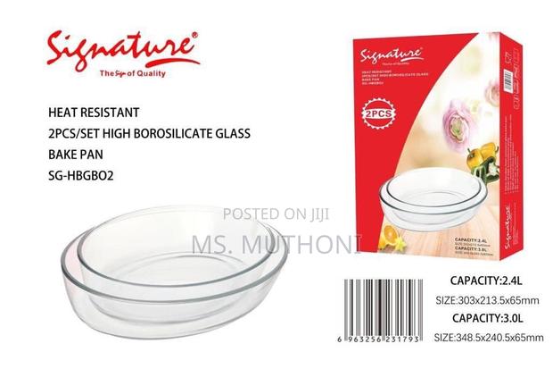 2 PCS Oval Glass Bake Pan Set - main view