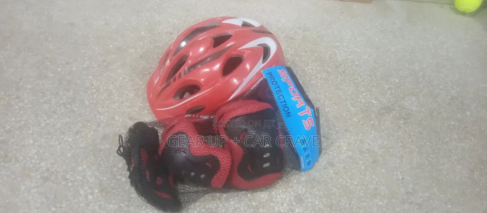 Red Children Cycling/ Skating Safety Kit - Helmet and Pads