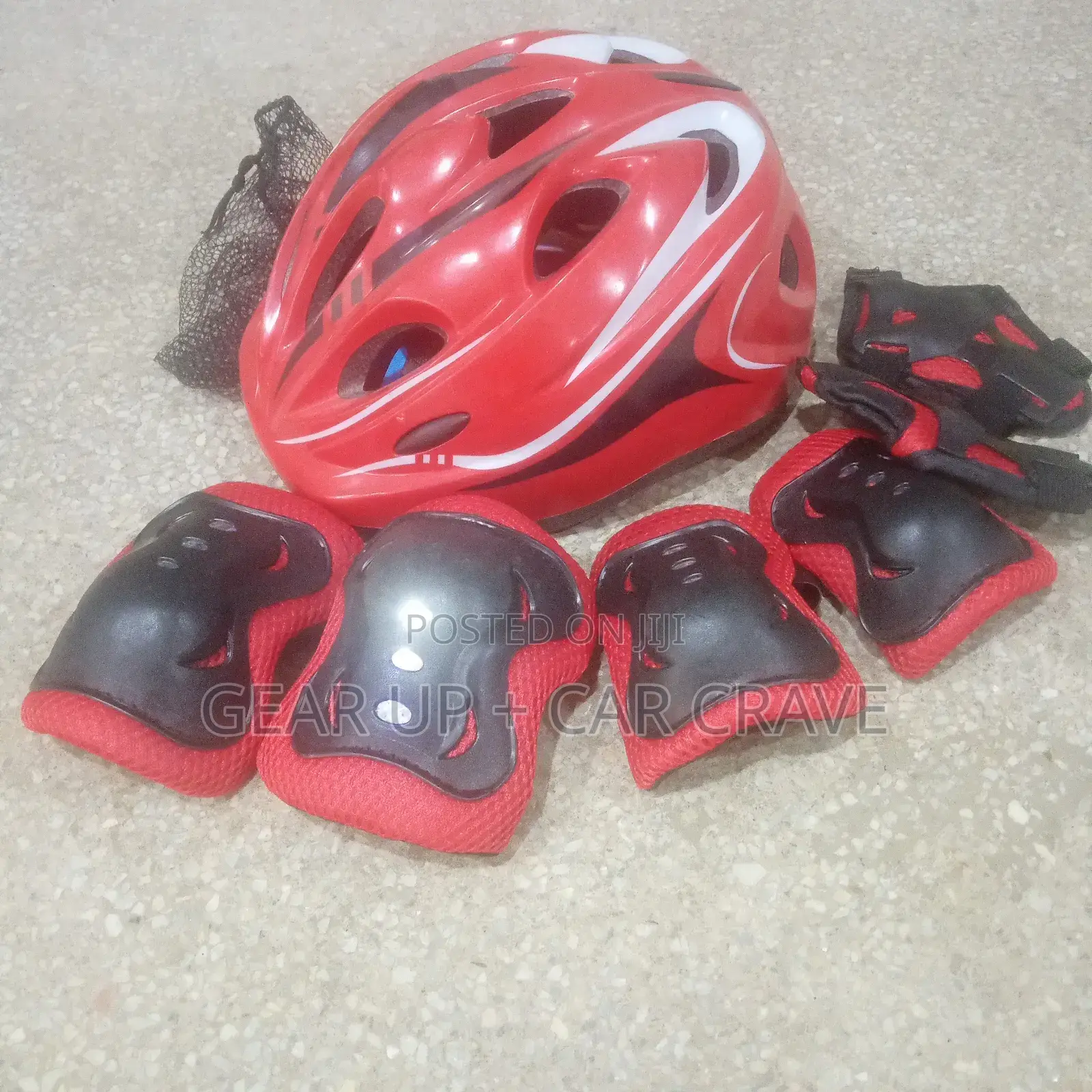 Red Children Cycling/ Skating Safety Kit - Helmet and Pads