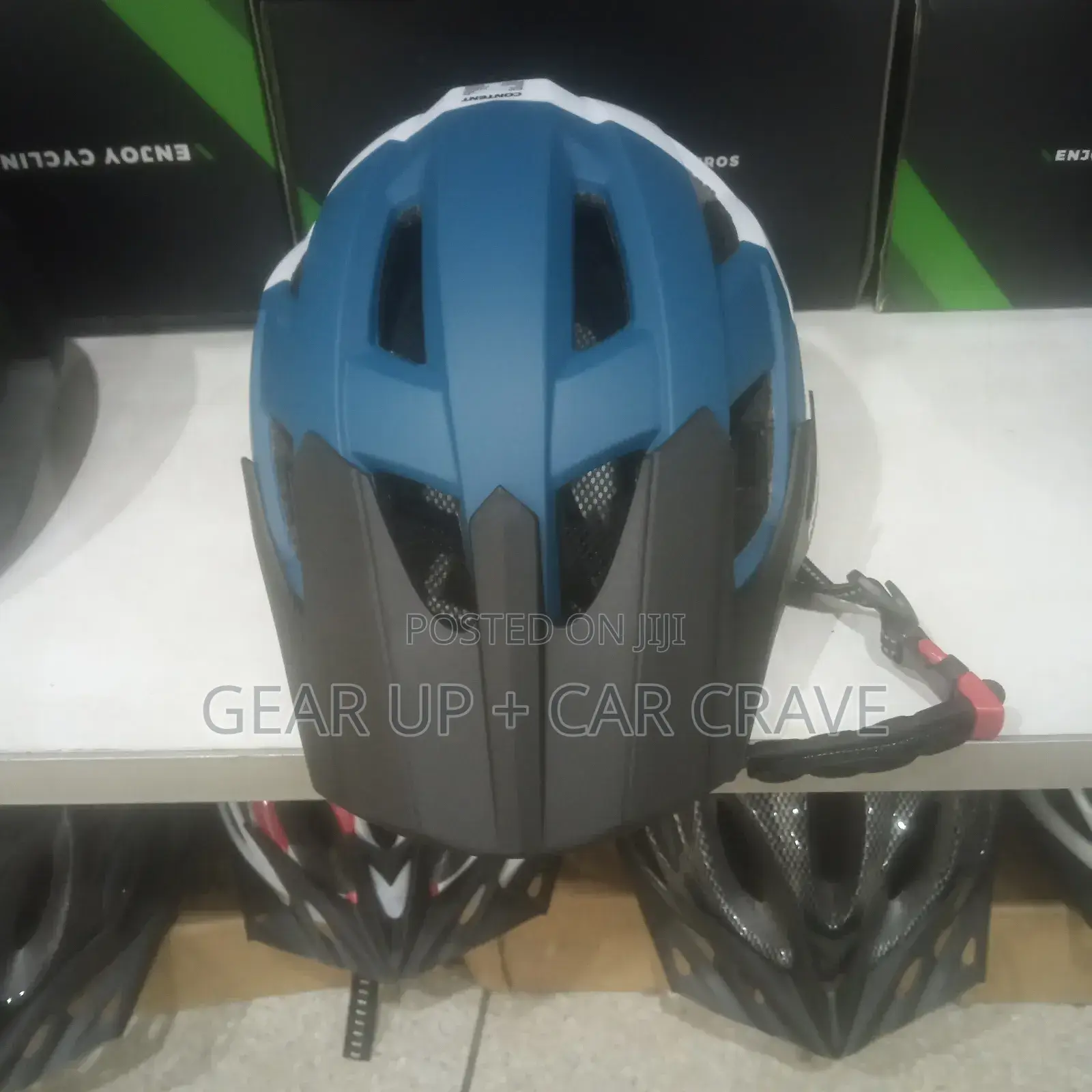 Black - Blue - White Mountain Bike Trail Helmet