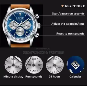Lige Chronograph Leather Watch