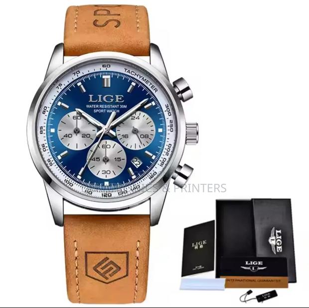 Lige Chronograph Leather Watch - thumbnail 4