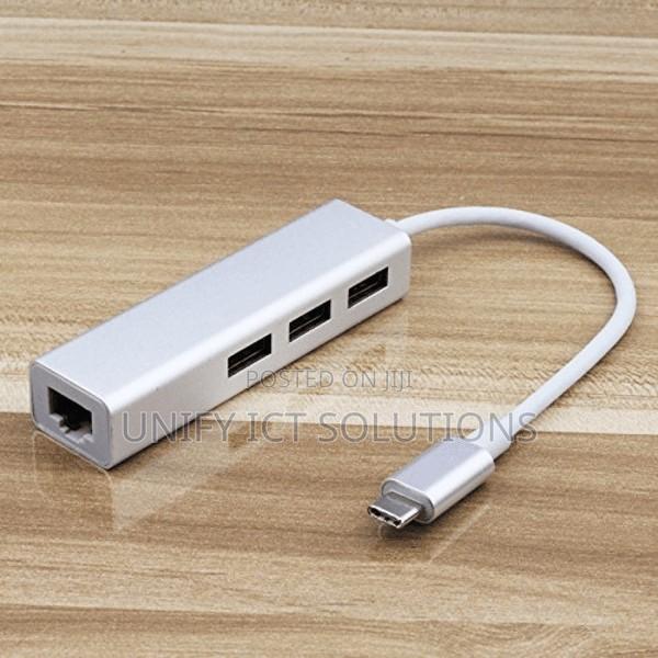 USB-C Gigabit Ethernet Adapter With 3-Port USB 3.0 Hub