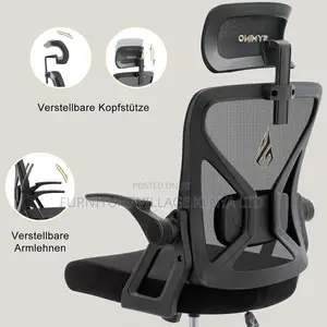 Executive Seats; High-Back Orthopedic Office Seat in Black