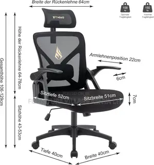 Executive Seats; High-Back Orthopedic Office Seat in Black