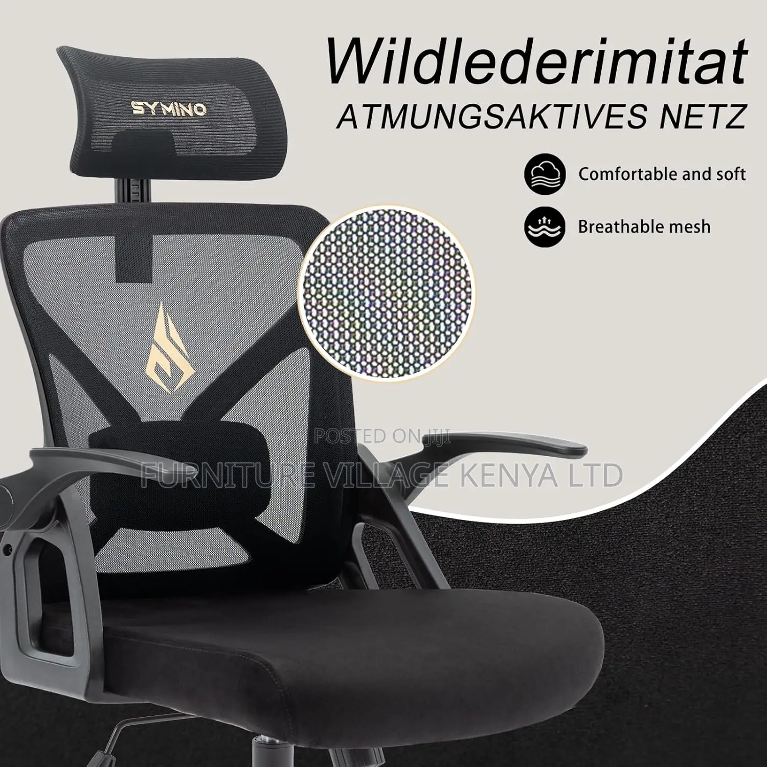 Executive Seats; High-Back Orthopedic Office Seat in Black