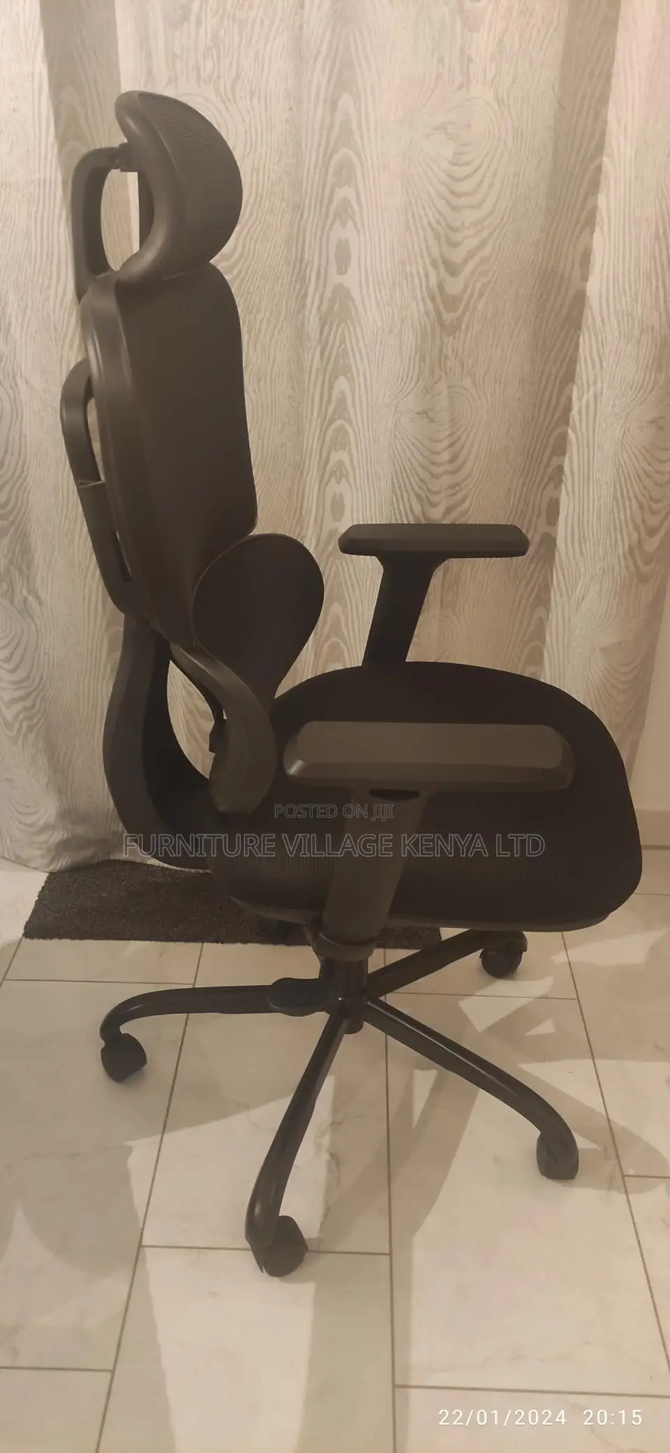 Office Seats; Executive High-Back Orthopedic Chair in Black