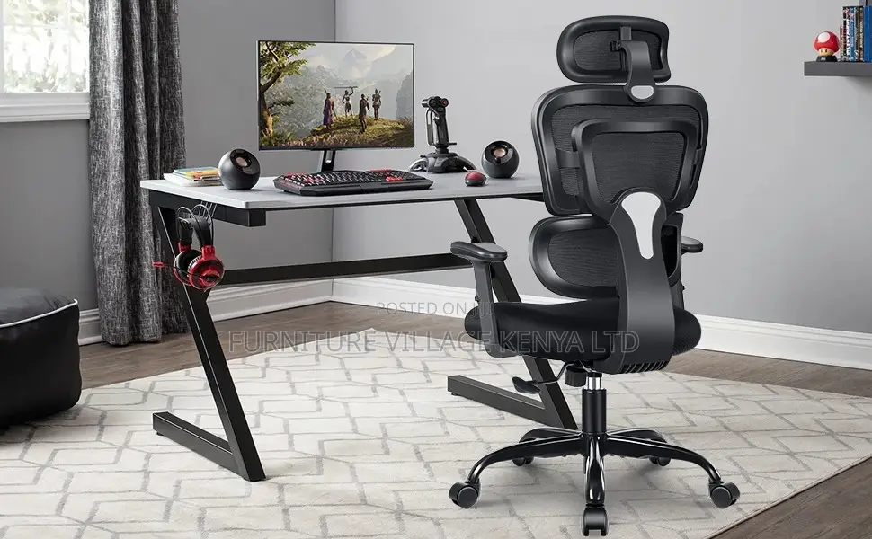 Office Seats; Executive High-Back Orthopedic Chair in Black