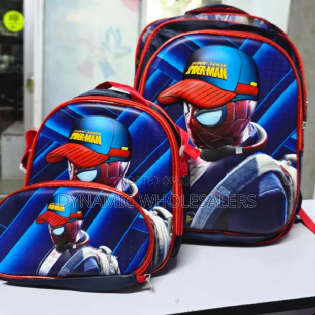 Spiderman School Bag Strong Blue Primary School Backpack - main view