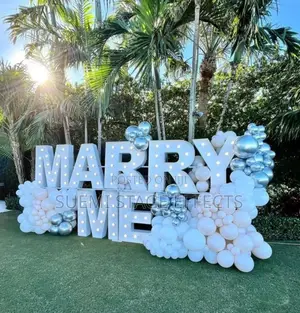 "Marry Me" Big Marquee Letters for Proposal