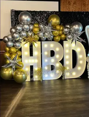 Bright "Happy Birthday" Marquee Letters for Celebrations
