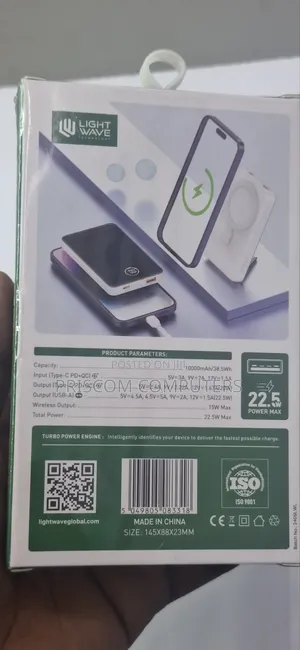 10000MAH 22.5W Lightwave Wireless Power Bank 1 Year Warranty