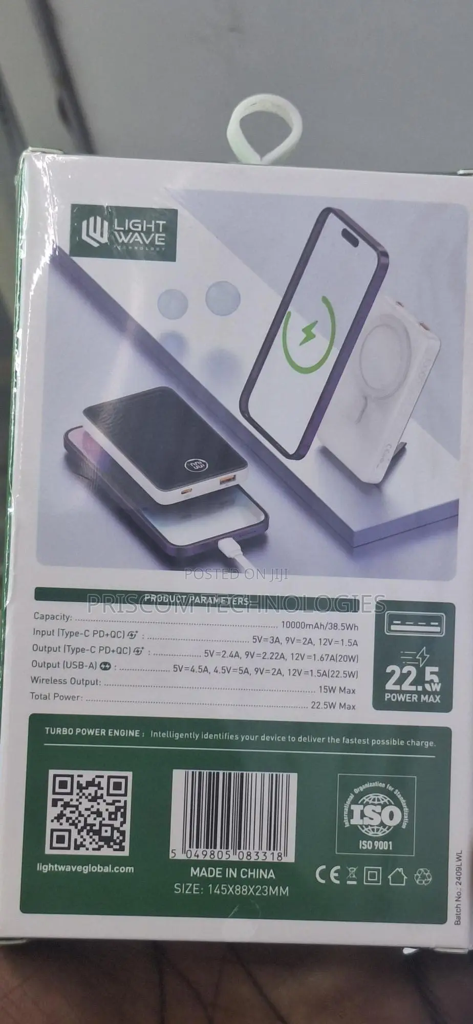 10000MAH 22.5W Lightwave Wireless Power Bank-1 Year Warranty
