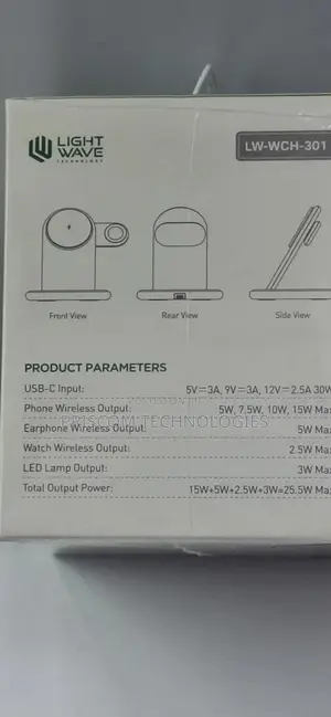 Lightwave 5 in 1 Wireless Charger for Phones, Earphones, Wat