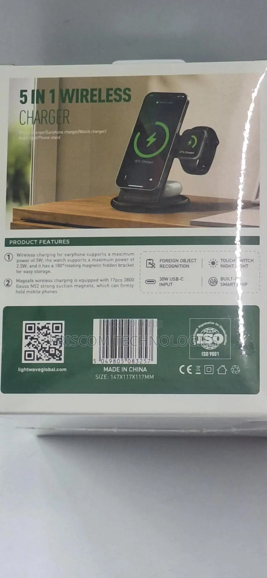 Lightwave 5 in 1 Wireless Charger for Phones, Earphones, Wat
