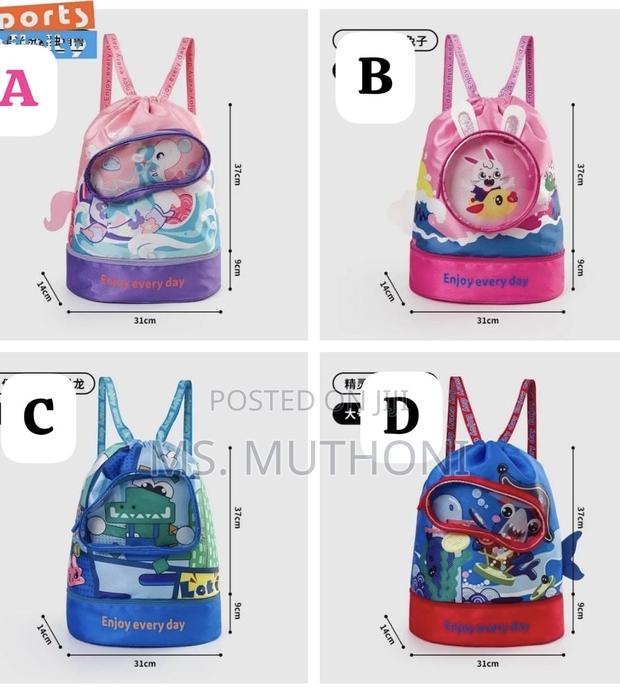 Waterproof Cute Cartoon Drawstring Swimming Bags - main view