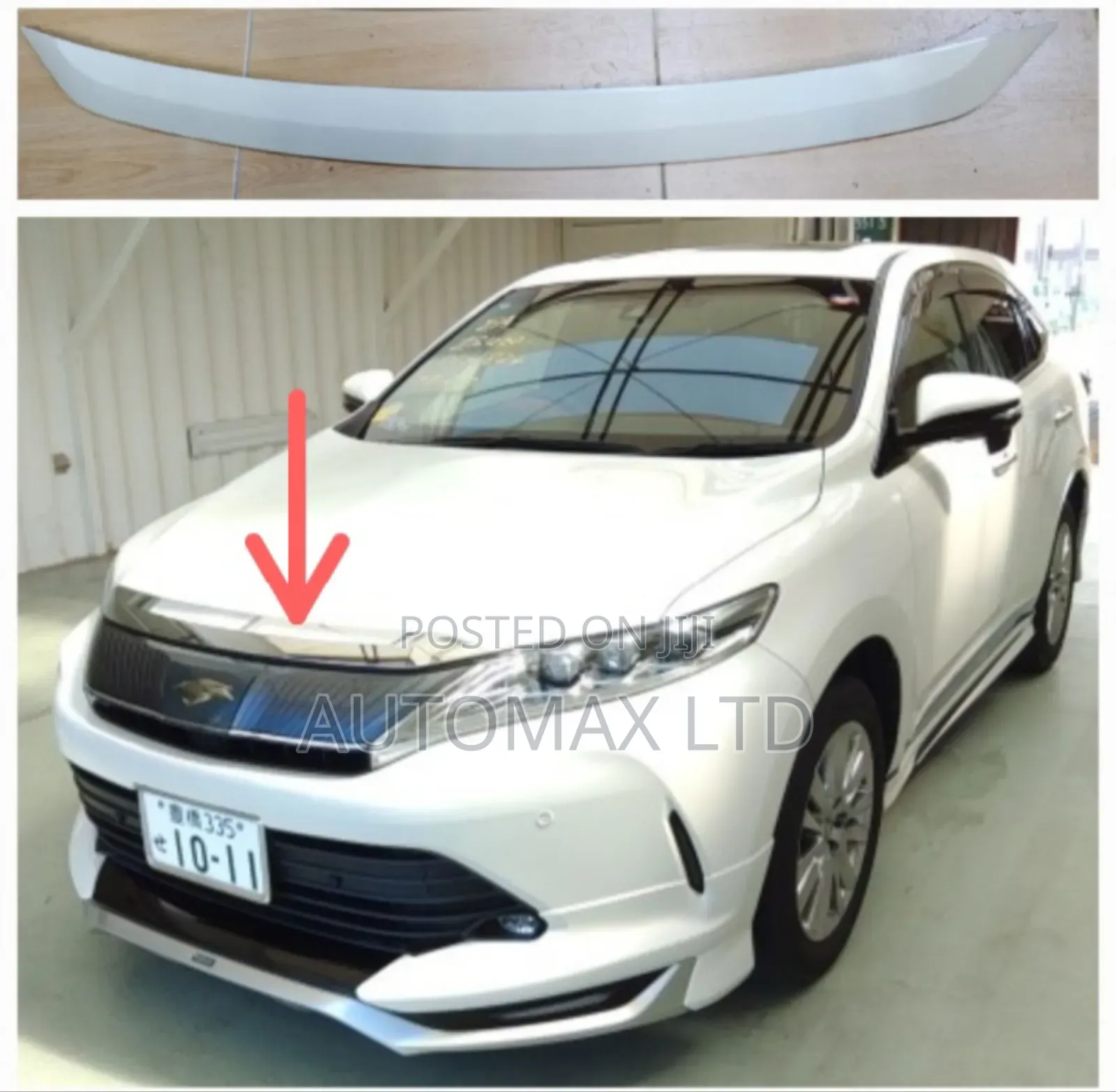 White Bonnet Garnish/Finisher. For Toyota Harrier, Yr2014+